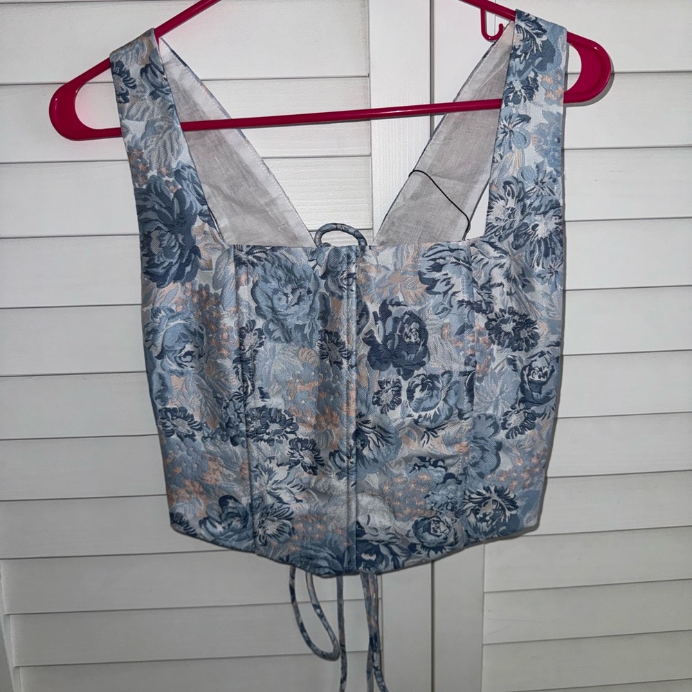 Yellow the label Blue Floral Corset